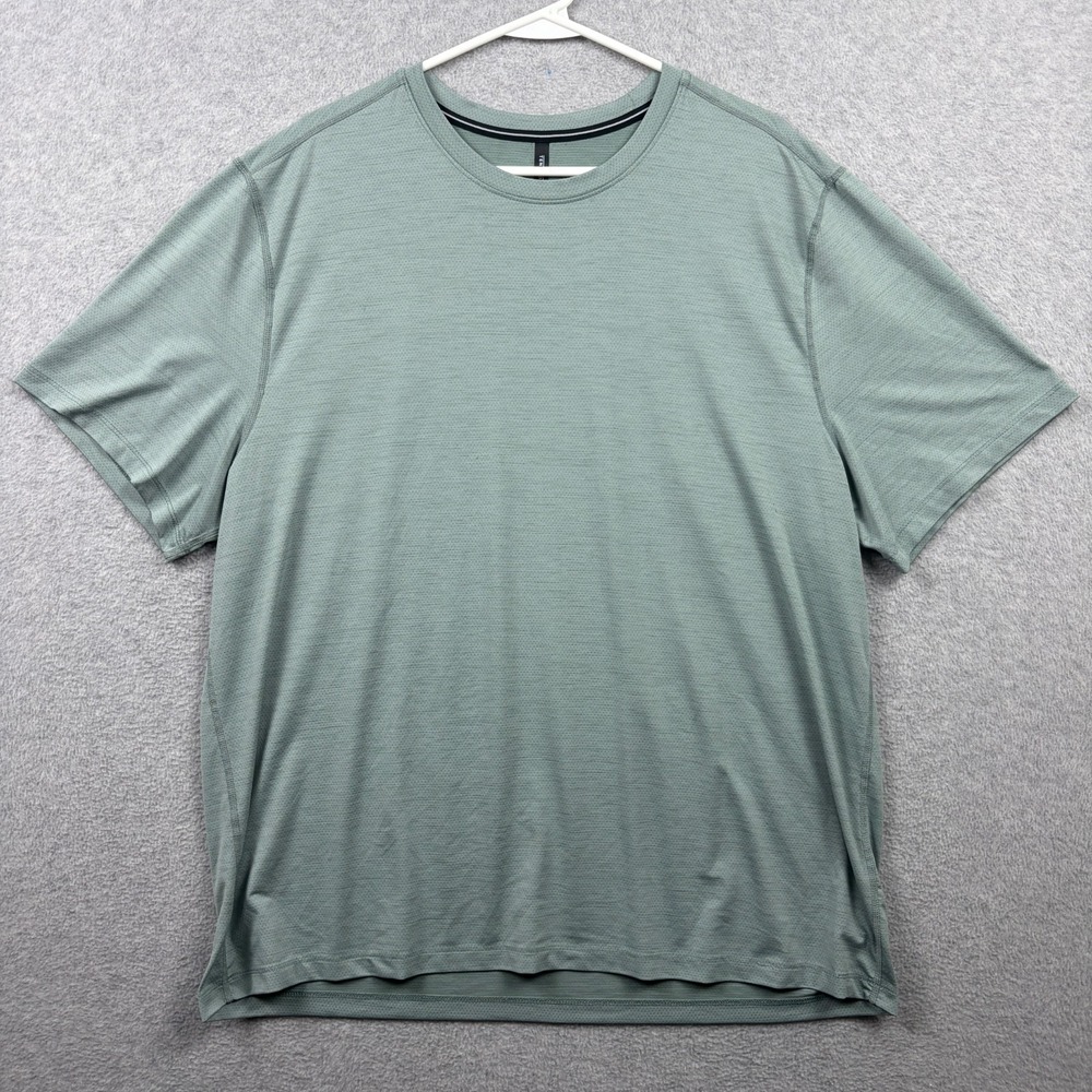 Ten Thousand Interval Shirt Mens XXL 2XL Green Short Sleeve Performance Stretch